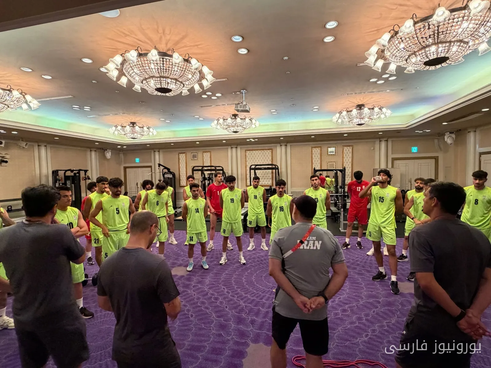 تیم ملی فوتبال امید ایران برنامه ریکاوری خود را در سالن وزنه هتل برگزار کرد